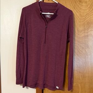 Women’s Merino Tech Burgundy Quarter-Zip Pullover